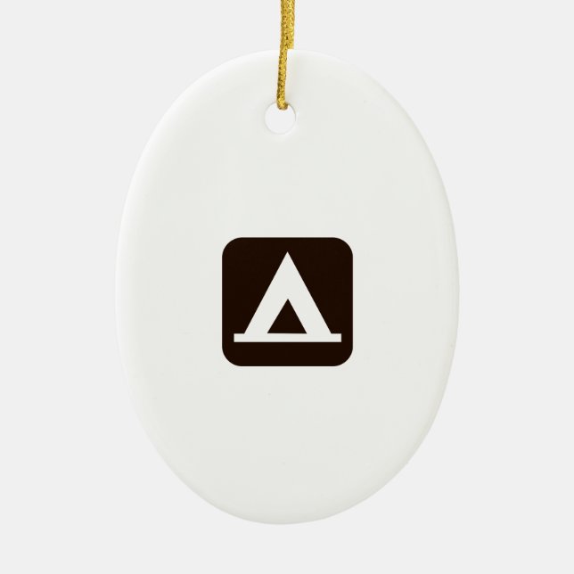 Camping Sign Symbol Ceramic Ornament (Front)