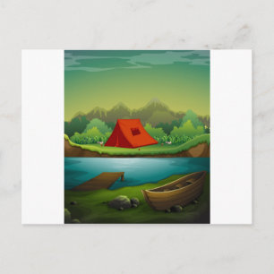Camping site postcard