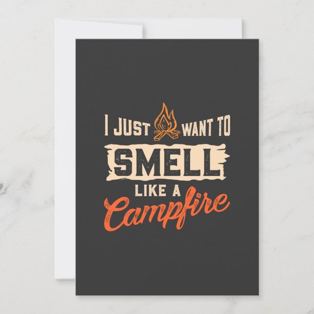 Camping - Smell Like A Campfire Invitation (Front)