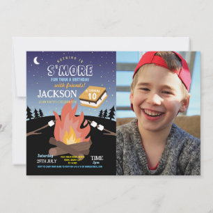 Camping S'More Camp Fire Invitation photo