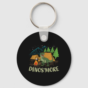 Camping S'more Dinosaur Lover Funny Dinosaur Campi Keychain