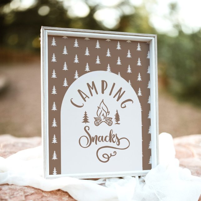 Camping snacks One Happy Camper birthday Poster (Creator Uploaded)