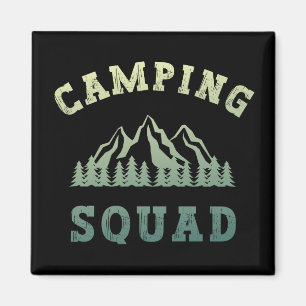 Camping Squad Camping Trip Mountains Outdoors Magnet