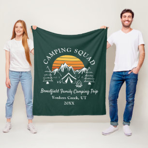 Camping Squad Modern Family Matching Grandma Fleece Blanket