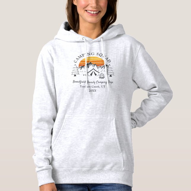 Camping Squad Modern Family Matching Mom Custom Hoodie (Front)