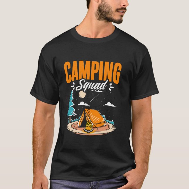 Camping Squad Wanderlust Campfire Camper Nature Ca T-Shirt (Front)