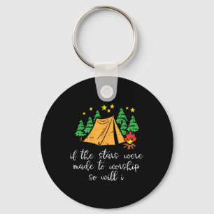 Camping Stars Made To Worship Christian Camper Men Keychain