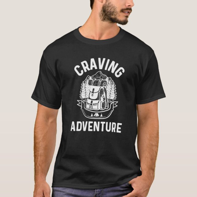 Camping Stuff Adventurer Hiking Backpack Men Outdo T-Shirt (Front)