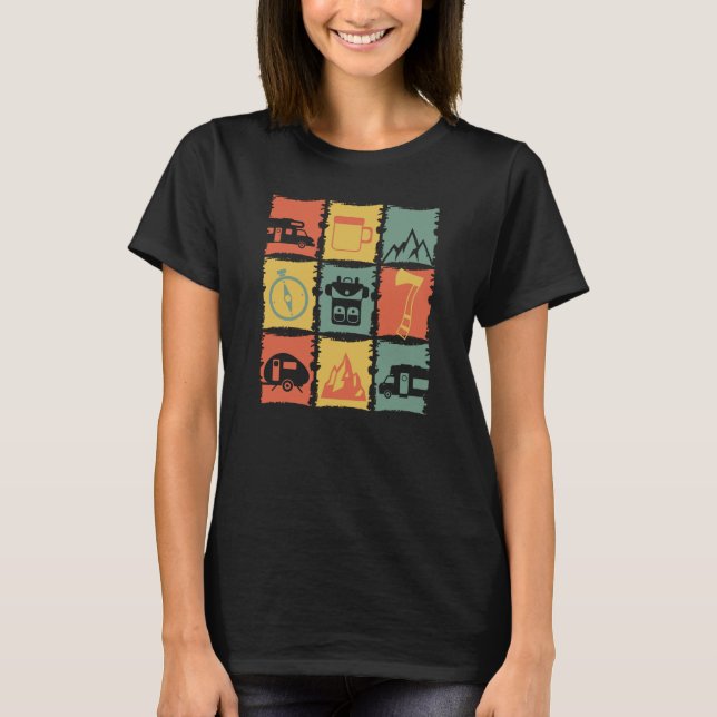 Camping Stuff Grafik pour un T-shirt Camper (Devant)