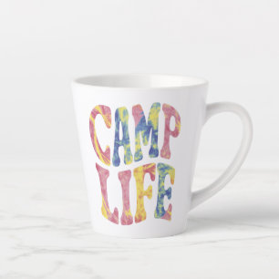 Camping Summer Girls Camp Life Tie-Die Retro Latte Mug