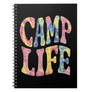 Camping Summer Girls Camp Life Tie-Die Retro Notebook