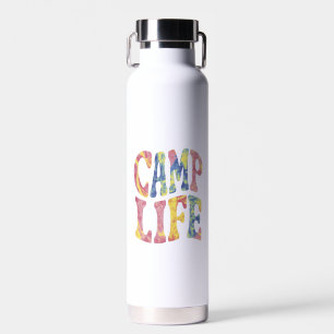 Camping Summer Girls Camp Life Tie-Die Retro Water Bottle