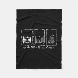 Camping summer vacation camp life is better by the fleece blanket