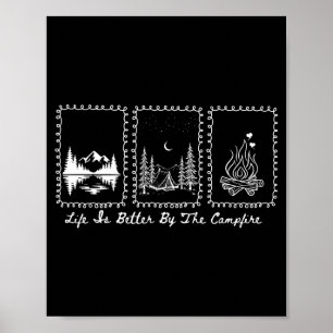 Camping summer vacation camp life is better by the poster