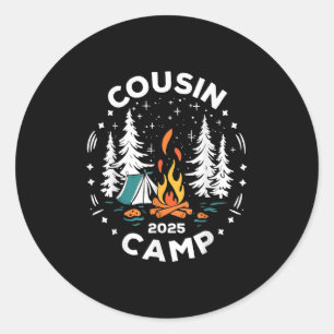 Camping Summer Vacation Crew Cousin Camp 2025 Classic Round Sticker