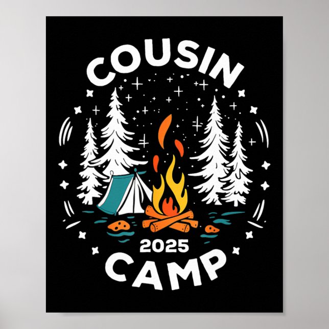 Camping Summer Vacation Crew Cousin Camp 2025  Poster (Front)