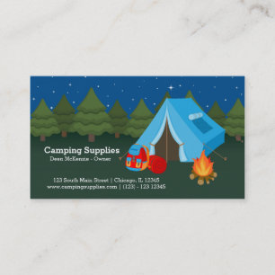 Camping supply store business card
