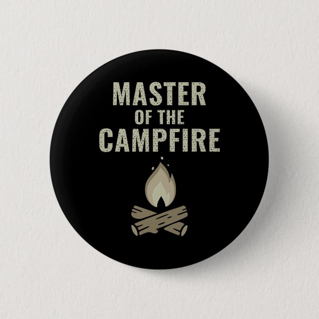 Camping T Shirt Master Of The Campfire Gift  2 Inch Round Button (Front)