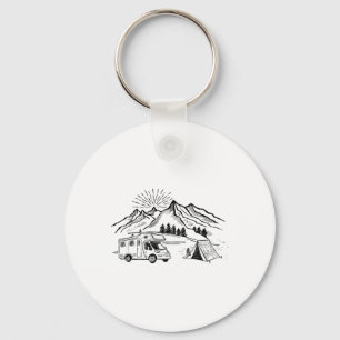 Camping Tee Tent Adventure And Campfire Mountain H Keychain