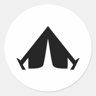 camping tend icon classic round sticker