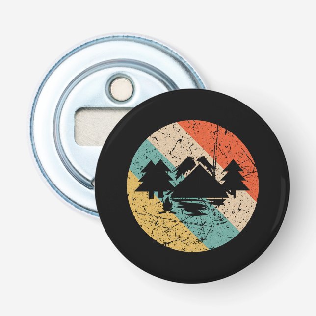 Camping Tent Camping Retro Bottle Opener (Front)