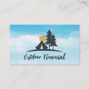Camping Tent in the Woods   Sky Business Card