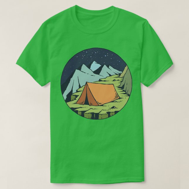 Camping Tent Night  T-Shirt (Design Front)