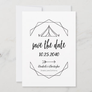 Camping Tent Outdoor Wedding Save The Date