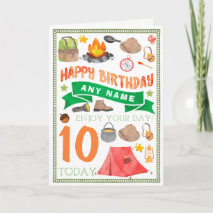 Camping Tent Personalized Birthday Card
