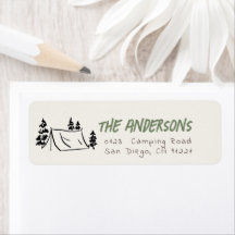 Camping Tent & Trees Return Address
