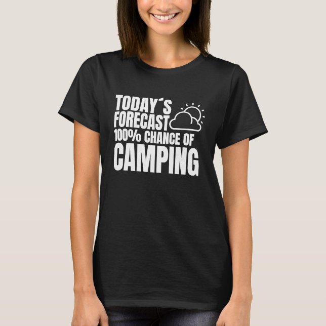 Camping tents campsite weather preview camping T-Shirt (Front)