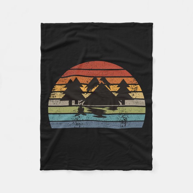 Camping Tents Retro Fleece Blanket (Front)