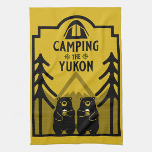 Camping The Yukon River Canada Kitchen Towel