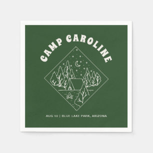 Camping Theme Bachelorette Party Green Napkin