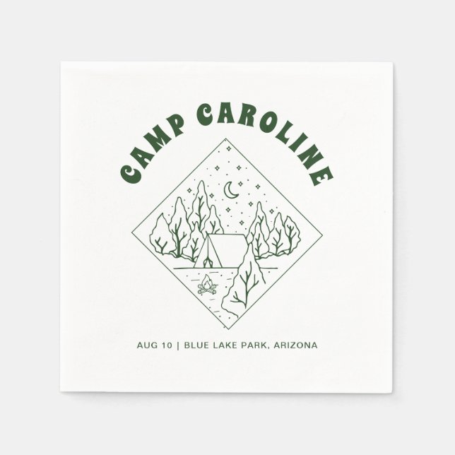 Camping Theme Bachelorette Party Napkin (Front)