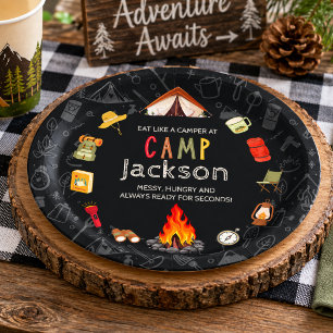 Camping Theme Birthday Party Paper Plate 