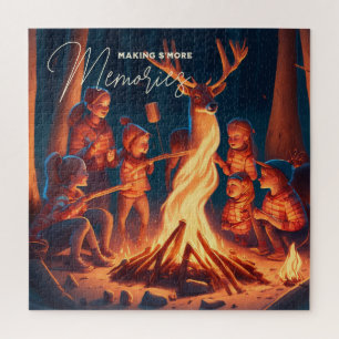 Camping Themed Art   Making S'mores  Jigsaw Puzzle