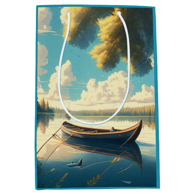 Camping Themed Birthday Medium Gift Bag (Front)