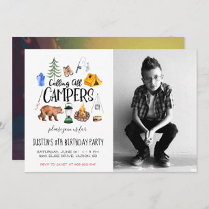 Camping Themed Party Invitation