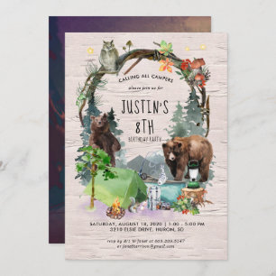 Camping Themed Party Invitation
