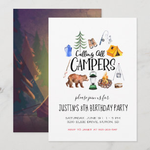 Camping Themed Party Invitation