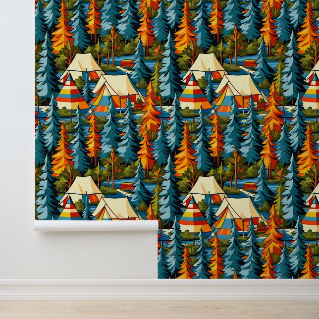 Camping Themed Tents and Teepee  Wallpaper (Application)