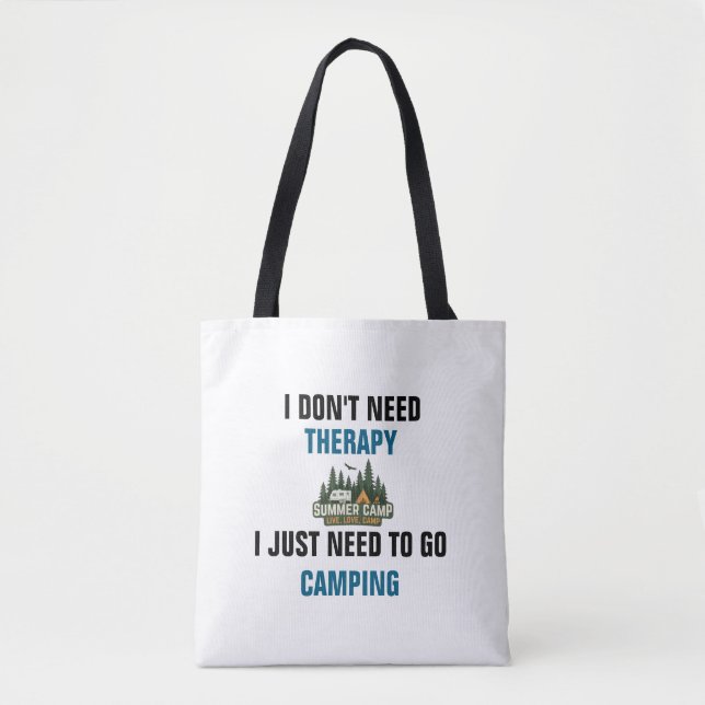 Camping Therapy Tote Bag (Front)