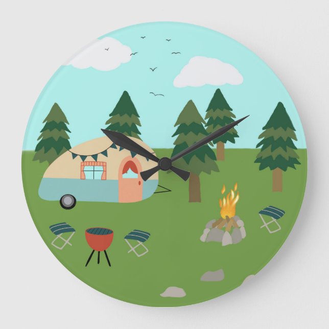 Camping Time Wall Clock (Front)