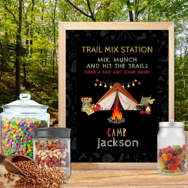 Camping Trail Mix Station Birthday Party Sign (Creator Uploaded)