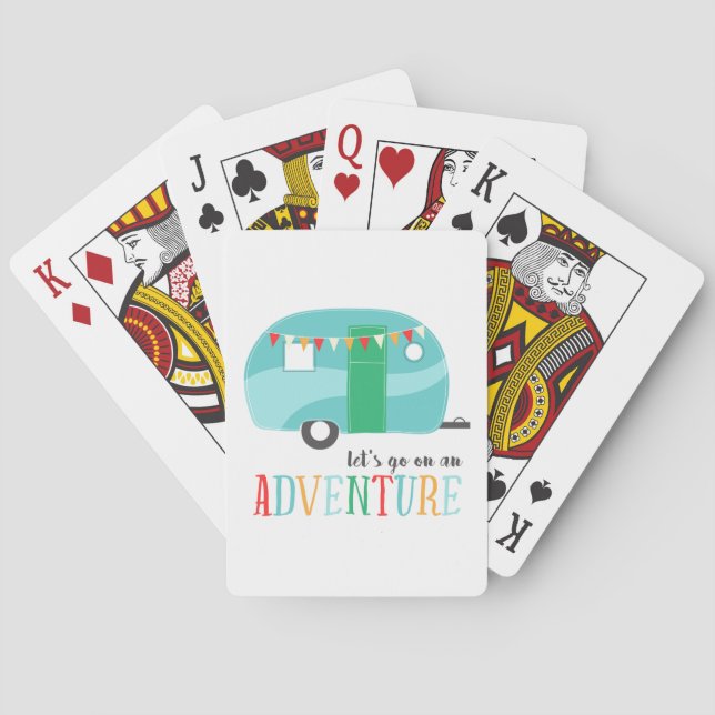 Camping trailer background playing cards (Back)