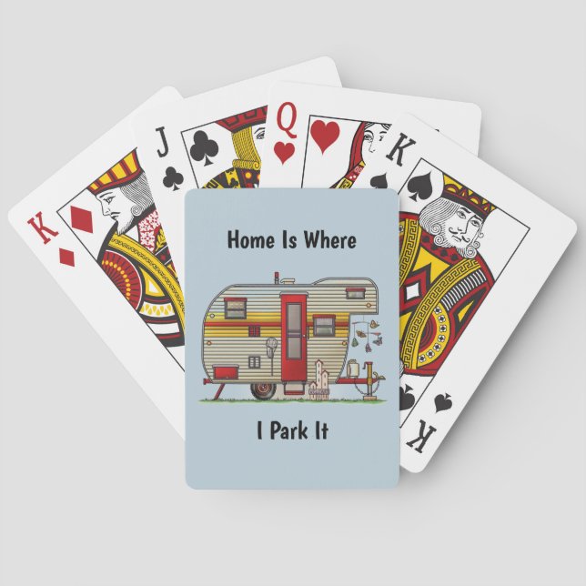 Camping trailer background playing cards (Back)