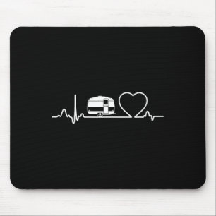 Camping Trailer Rv Heartbeat Shirt Vacation Outdoo Mouse Pad