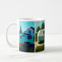 Camping trailers with 4 cute teal trailers