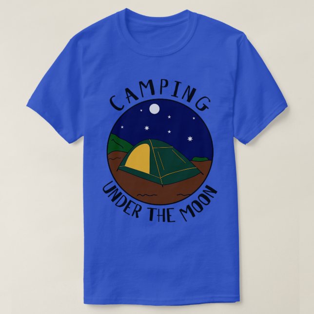 Camping Under The Moon  Summer Camping Nature Moun T-Shirt (Design Front)